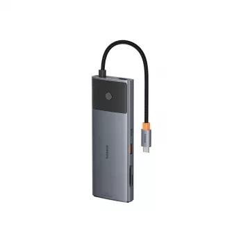 USB-C-keskitin Baseus Metal Gleam II 10-in-1 HDMI USB-A USB-C RJ45 SD/TF - Space Gray