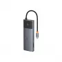 USB-C-keskitin Baseus Metal Gleam II 10-in-1 HDMI USB-A USB-C RJ45 SD/TF - Space Gray