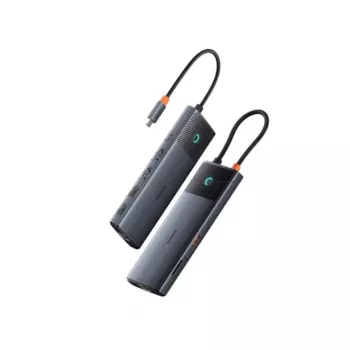 USB-C-keskitin Baseus Metal Gleam II 10-in-1 HDMI USB-A USB-C RJ45 SD/TF - Space Gray