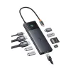 USB-C-keskitin Baseus Metal Gleam II 10-in-1 HDMI USB-A USB-C RJ45 SD/TF - Space Gray