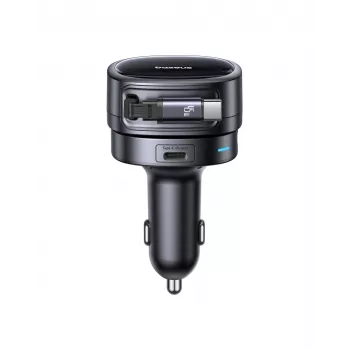 Baseus PrimeTrip VR1 60W autolaturi sisäänvedettävällä USB-C-kaapelilla - musta