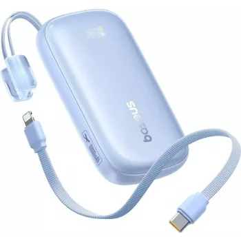 Baseus EnerFill FC21 Qpow 3 Ultra 10000mAh 45W varavirtalähde irrotettavalla USB-C/Lightning-kaapelilla - sininen