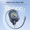 Baseus EnerCore CJ11 45W autolaturi USB-C-liitännällä ja sisäänvedettävällä USB-C-kaapelilla - musta