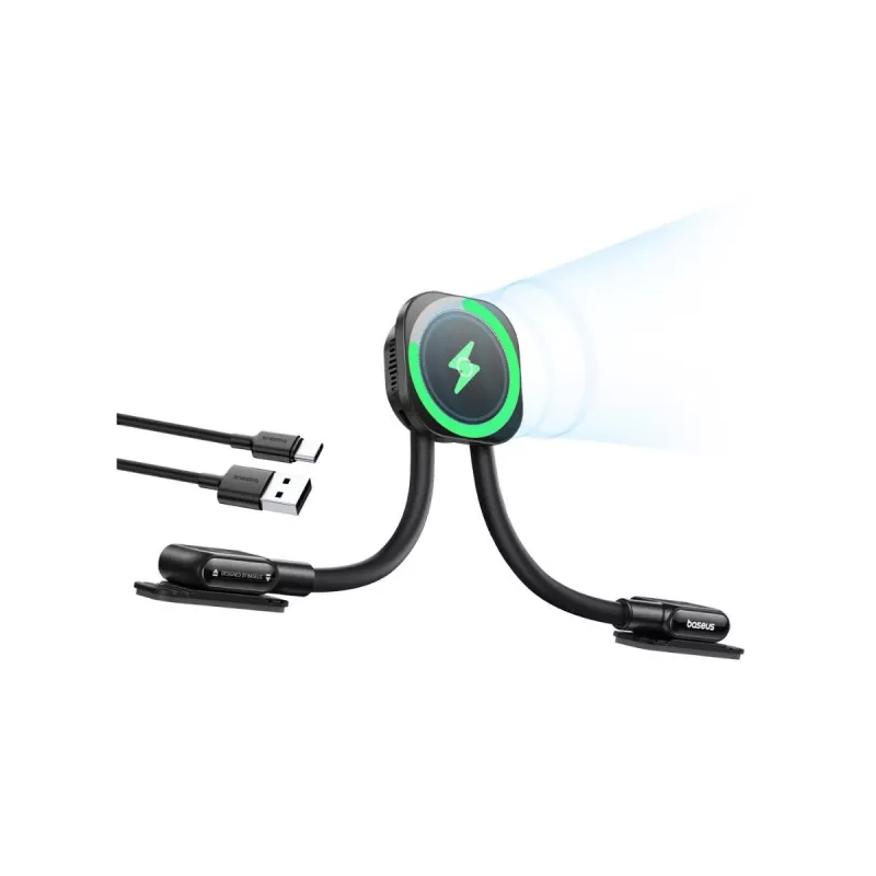 Baseus PrimeTrip C03sPro auton kojelautateline induktiolaturilla, liimakiinnitys, musta