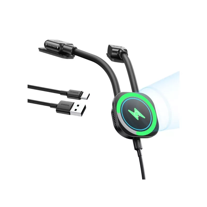 Baseus PrimeTrip C03sPro auton kojelautateline induktiolaturilla, liimakiinnitys, musta