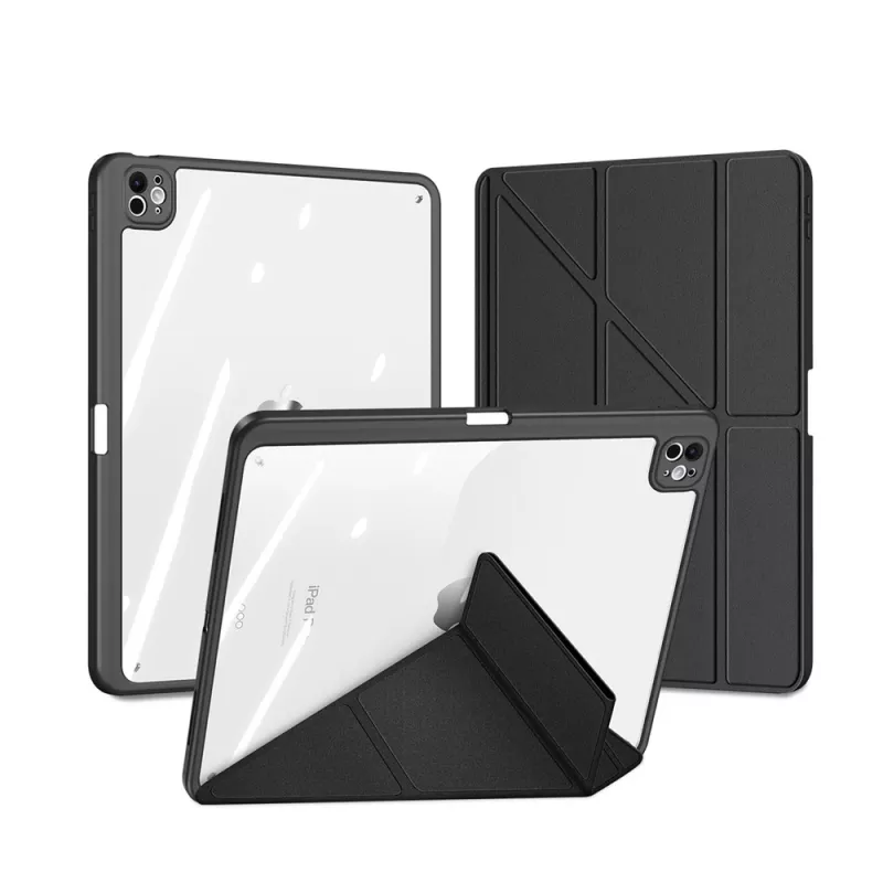 Dux Ducis Magi -kotelo iPad Pro 13 (2024/2025) -laitteelle jalustalla - musta
