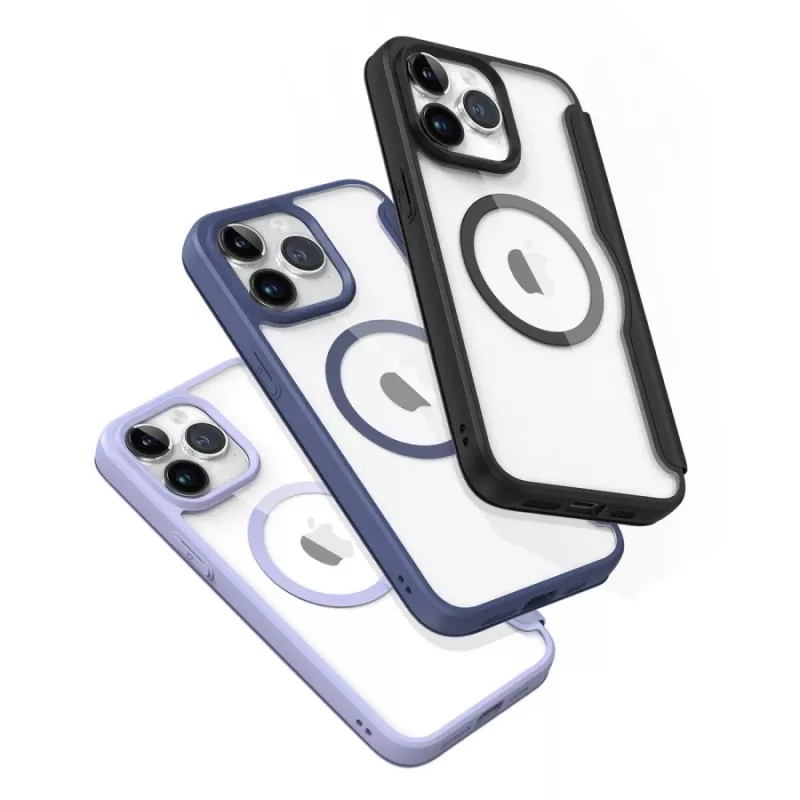 Dux Ducis Skin X Pro Folio -kotelo MagSafe-yhteensopiva Apple iPhone 15 Pro Max -puhelimelle, musta
