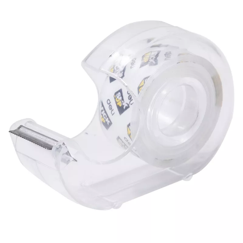 Deli läpinäkyvä teippi teippitelineellä D260804, 18 mm x 7 m