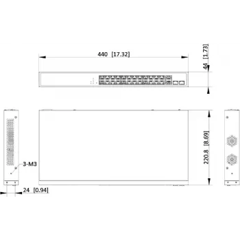 Hikvision DS-3E1528P-EI 24-porttinen Gigabit PoE+ Managed -kytkin