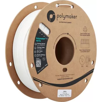 Polymaker PETG 3D-tulostimen filamentti, 1,75 mm, 1 kg, valkoinen