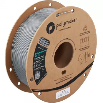 Polymaker PETG 3D-tulostin-filamentti, 1,75 mm, 1 kg, hopea (PB05010)