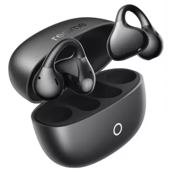 realme Buds Clip musta langalliset nappikuulokkeet 3,5 mm:n liittimellä ja mikrofonilla