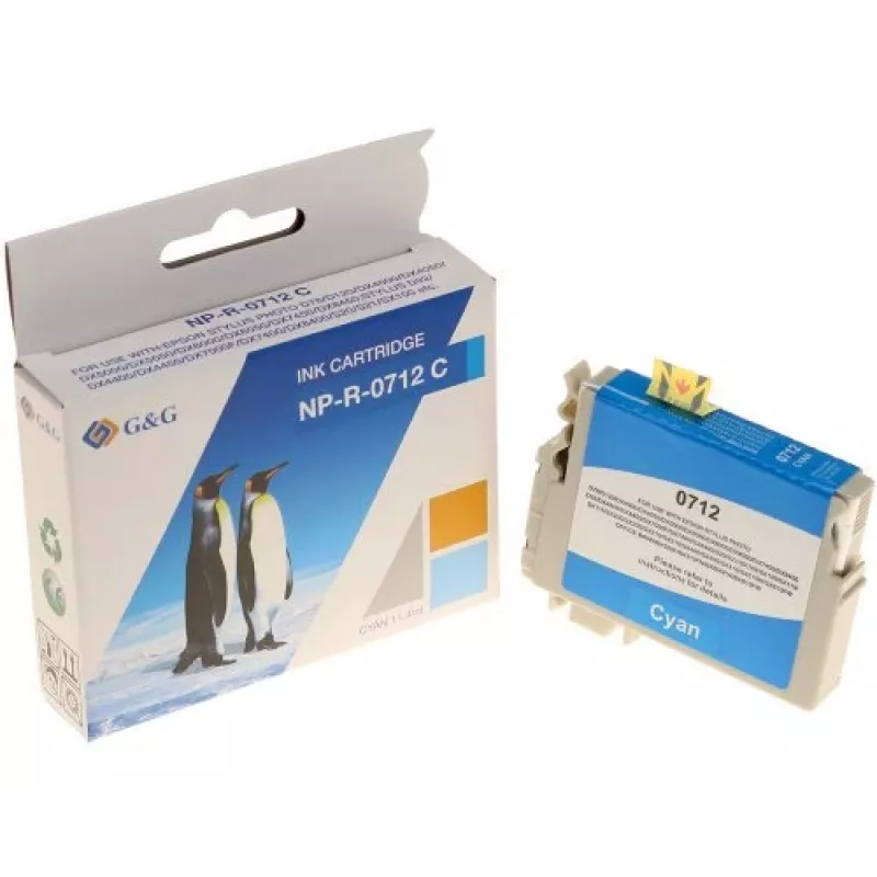 G&G Ninestar -yhteensopiva mustepatruuna Epson T0712/C13T07124012 syaani