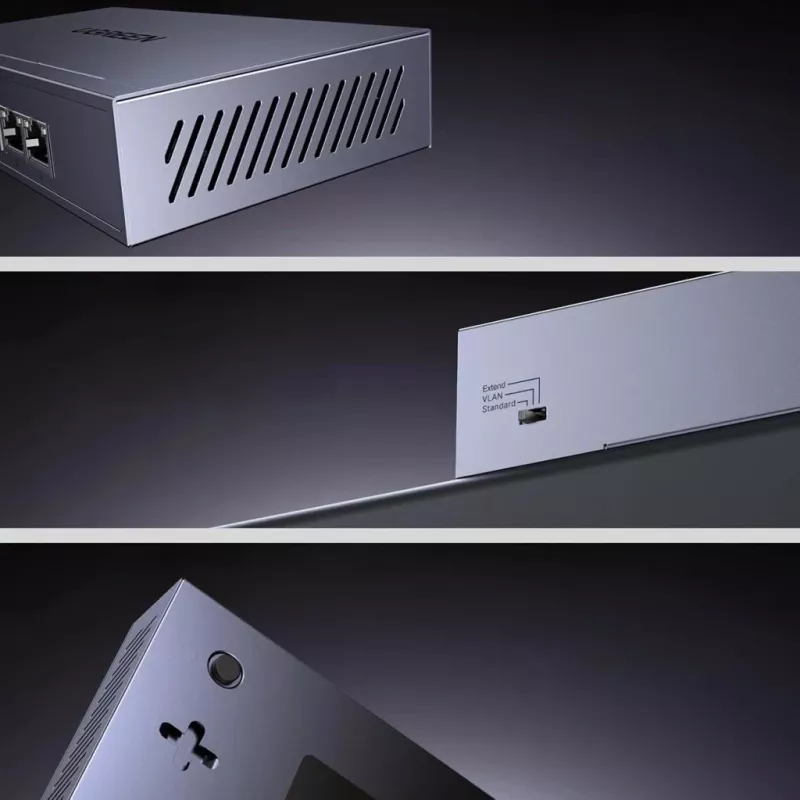 Ugreen 6-porttinen Gigabit Ethernet -kytkin ja PoE+ - harmaa