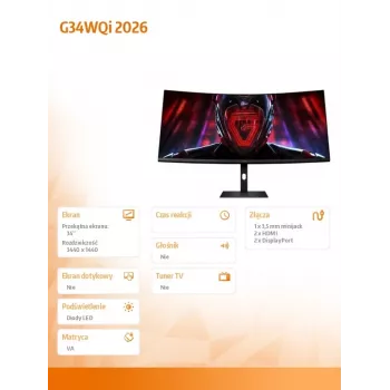 XIAOMI kaareva pelinäyttö G34WQi 2026 34