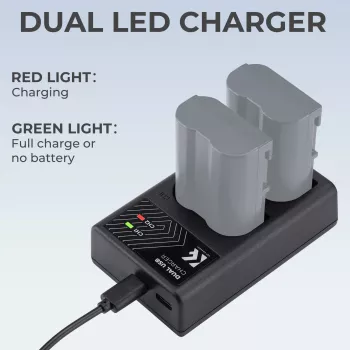K&F Concept dual USB -laturi Nikon EN-EL15 D7000 D7500 D850 D750