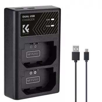 K&F Concept dual USB -laturi Sony NP-FZ100 akulle - KF28.0010