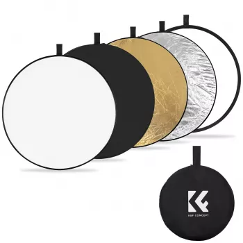 K&F Concept 5-in-1 pyöreä heijastin 110 cm diffuusorilla ja kantolaukulla - KF18.0003