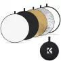 K&F Concept 5-in-1 pyöreä heijastin 110 cm diffuusorilla ja kantolaukulla - KF18.0003