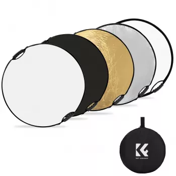 K&F Concept 5-in-1 pyöreä valokuvausheijastin kahvalla 80 cm (32