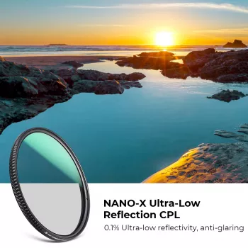 K&F Concept Nano-X erittäin vähän heijastava ympyräpolarisaatiosuodatin 62 mm