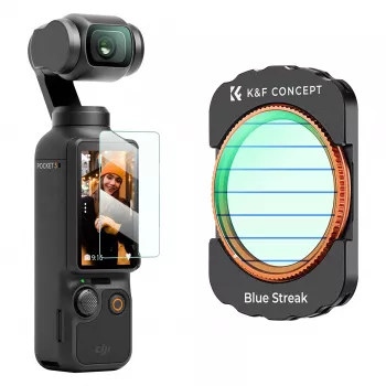 KF Filtr Blue Streak anamorfinen suodatin + karkaistu lasinen näytönsuoja 2-in-1 DJI Osmo Pocket 3 / 4:lle