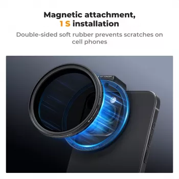 K&F Concept -magneettinen suodatinpidike älypuhelimille 67mm musta KF01.2675