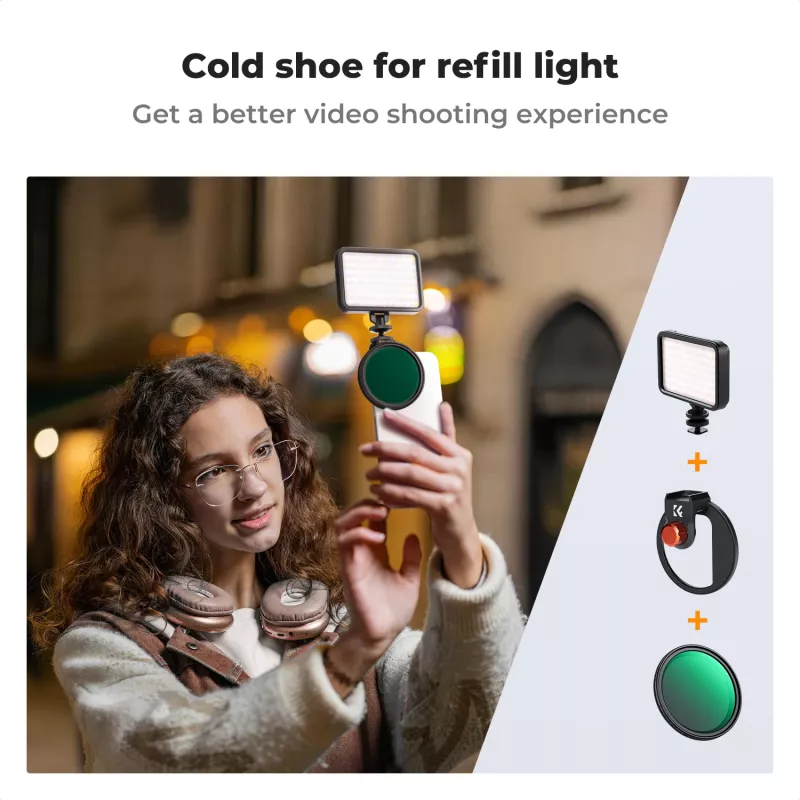 K&F Concept -magneettinen suodatinpidike älypuhelimille 67mm musta KF01.2675