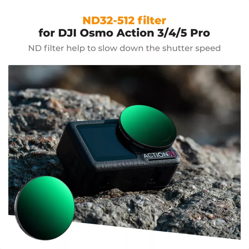 KF Concept Nano-X muuttuva ND-suodatin ND32-512 harmaa DJI Osmo Action 3/4/5 Pro
