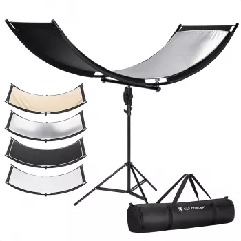K&F Concept U-muotoinen 4-in-1 kaareva heijastin 180x60 cm valotelineellä ja kantolaukulla