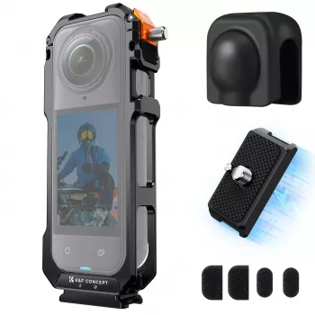KF Protective Frame Mount Cage 2x 1/4 tuuman 20 kierrereijällä ja GoPro-pidikkeellä Insta360 X5:lle / Kf31.182