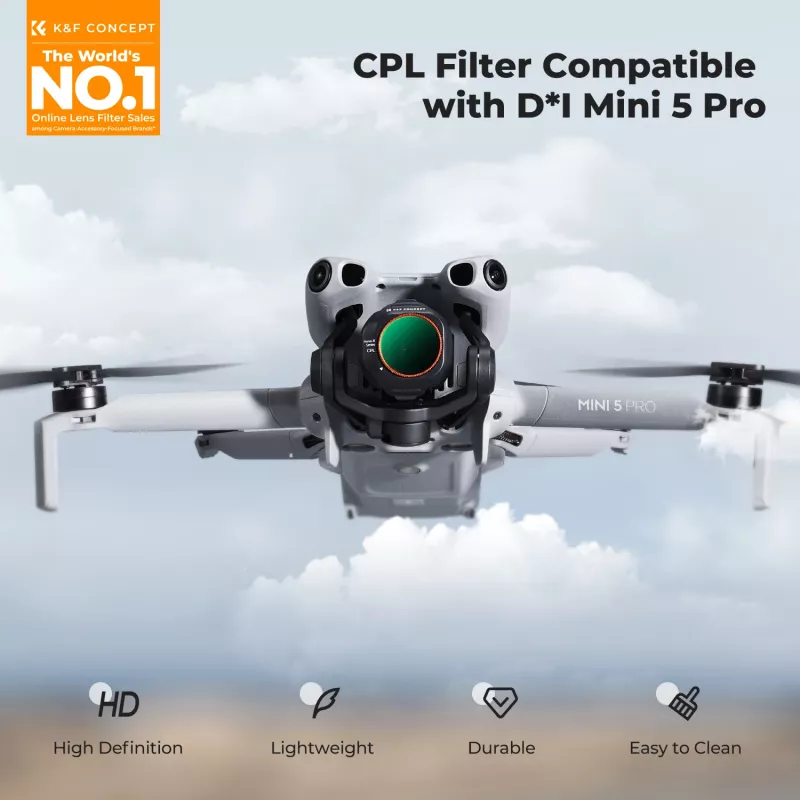 K&F Concept Circular Polarizer CPL -suodatin DJI Mini 5 Pro -droonille (KF02.0002)