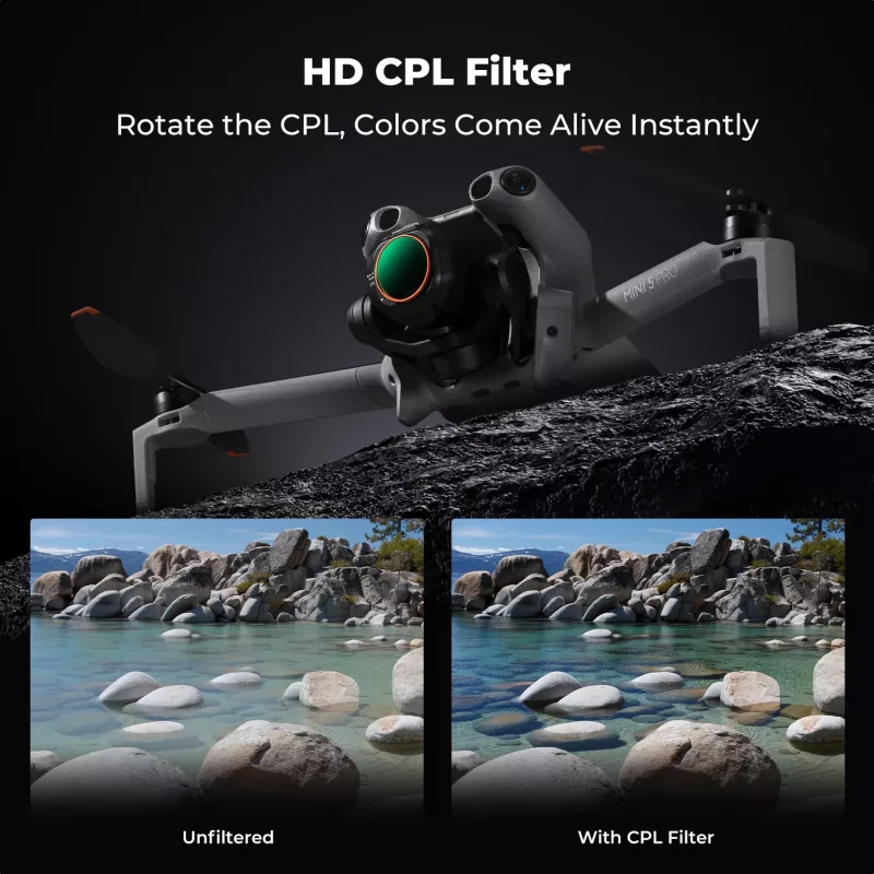 K&F Concept Circular Polarizer CPL -suodatin DJI Mini 5 Pro -droonille (KF02.0002)