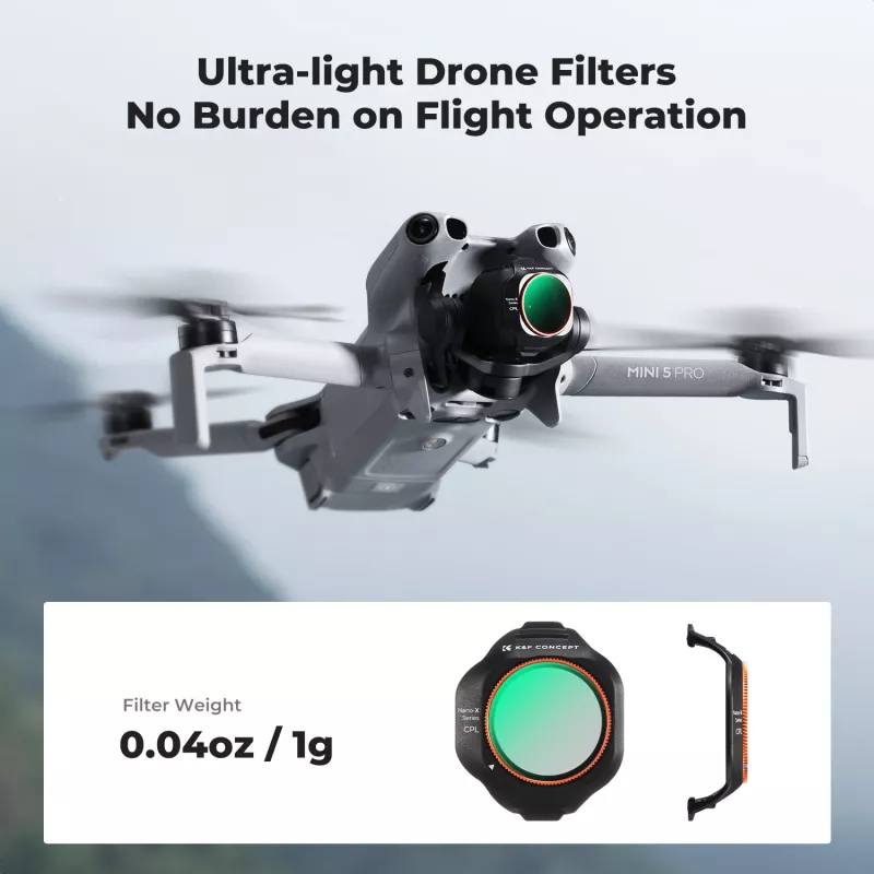 K&F Concept Circular Polarizer CPL -suodatin DJI Mini 5 Pro -droonille (KF02.0002)
