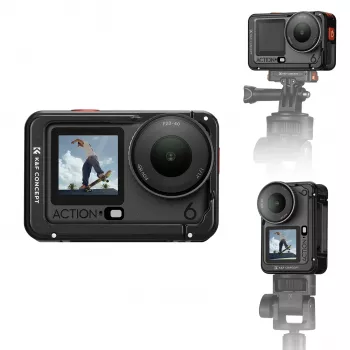 KF kehyspidike kamerahäkki DJI Osmo Action 6:lle, metalli, musta, KF12.0026