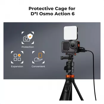 KF kehyspidike kamerahäkki DJI Osmo Action 6:lle, metalli, musta, KF12.0026