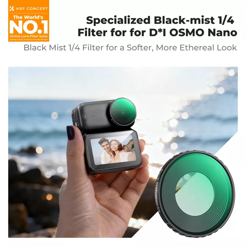 K&F Concept Nano-X Black Diffusion 1/4 -suodatin DJI Osmo Nanolle, mukana kotelo
