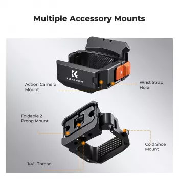 KF Mount Adapter -suojakehys DJI Osmo Pocket 3 / 4, GoPro-teline ja 1/4