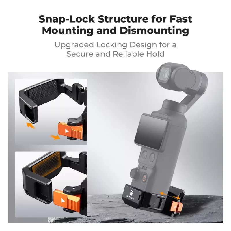 KF Mount Adapter -suojakehys DJI Osmo Pocket 3 / 4, GoPro-teline ja 1/4