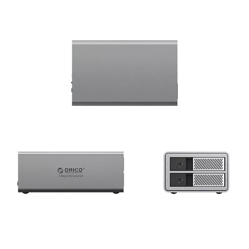 ORICO 9828RU3 2-paikkainen RAID DAS -kotelo 2,5/3,5 tuuman SATA HDD/SSD:lle, USB 3.0, harmaa