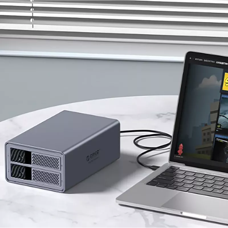 ORICO 9828RU3 2-paikkainen RAID DAS -kotelo 2,5/3,5 tuuman SATA HDD/SSD:lle, USB 3.0, harmaa