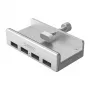 ORICO MH4PU puristuskiinnitteinen USB-keskitin 4x USB-A 3.0 - hopea