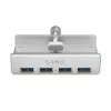 ORICO MH4PU puristuskiinnitteinen USB-keskitin 4x USB-A 3.0 - hopea