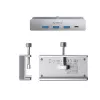 ORICO MH4PC USB-C-keskitin puristuskiinnitteinen, 3x USB-A 3.0 + 1x USB-C 3.0, hopea