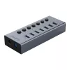 ORICO BT2U3-7AB 7 portin USB 3.0 -keskitin yksittäiskytkimillä - harmaa