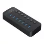 ORICO CT2U3-7AB USB 3.0 -keskitin 7 USB-A-liitännällä ja yksittäiskytkimillä - musta