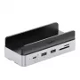 ORICO MiniDock 10-in-1 USB-C-telakointiasema M.2 NVMe/SATA SSD -kotelolla - hopea