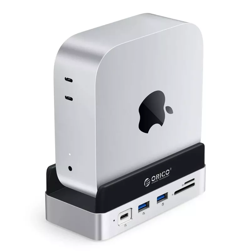 ORICO MiniDock 10-in-1 USB-C-telakointiasema M.2 NVMe/SATA SSD -kotelolla - hopea