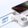 ORICO AP3 20W GaN virtalista 5-in-1 2x AC + 2x USB-A + 1x USB-C - valkoinen