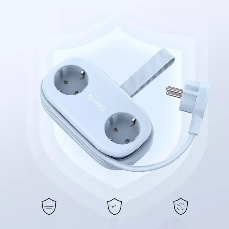 ORICO AP3 65W GaN virtalista 6-in-1, 2x AC + 2x USB-A + 2x USB-C, sininen